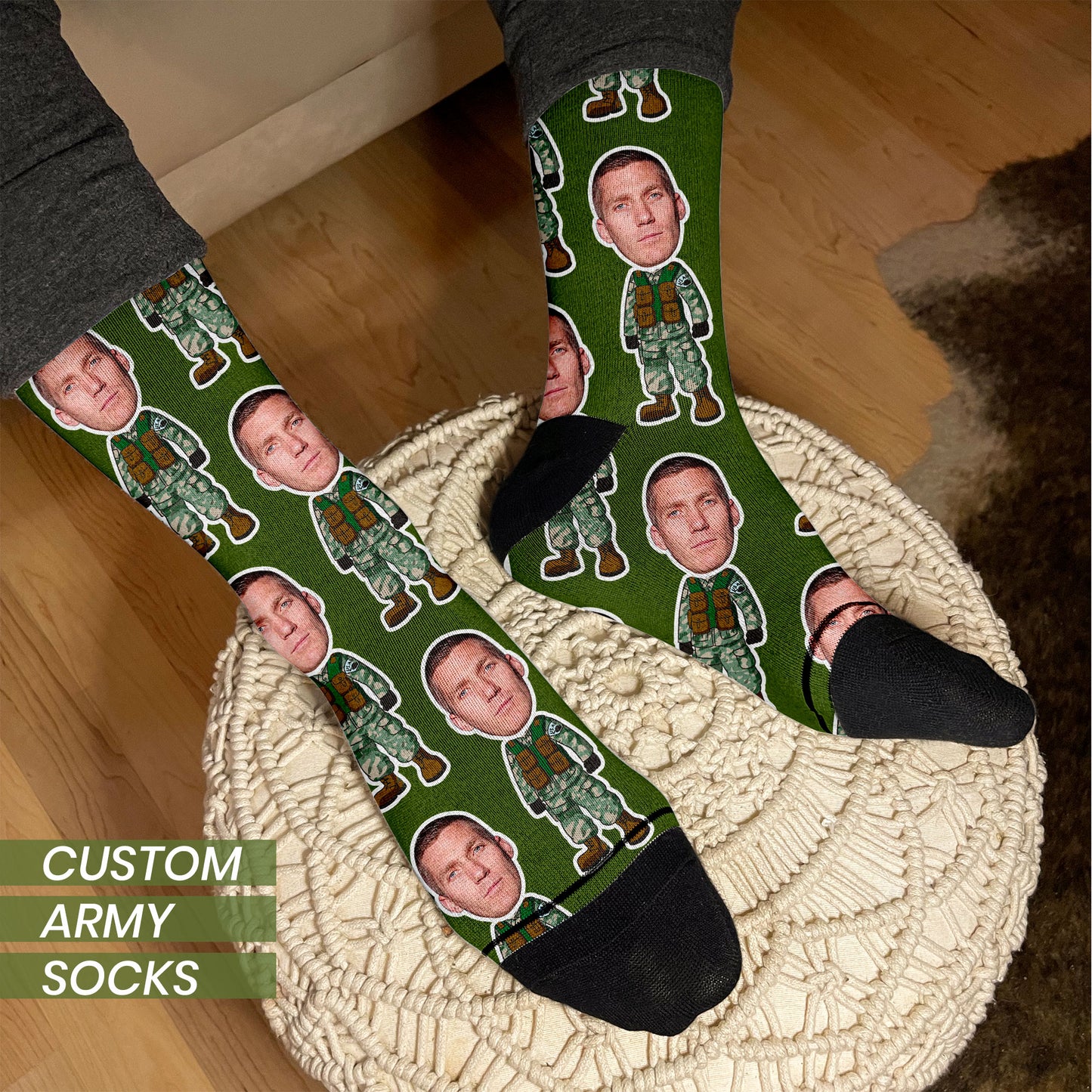 Army Gift Custom Face Socks